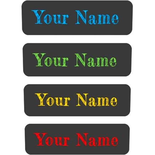 SUNSHINE STICKERS 64 Custom Waterproof Name Labels, Dishwasher Safe Personalized Chalkboard Boy Name Stickers for Daycare, School, Camp, Travel, Baby Bottles, Clothes, Lunch Boxes and Cups, School Supplies