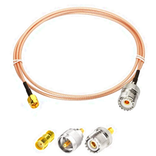 Superbat SMA Male to SO239 Coaxial Coax Cable 10ft, SMA to UHF Cable + 3pcs SMA to SO239/ PL259 Adapter Kit for RF Applications/CB Radio/Handheld Radio Antenna/Walkie Talkie etc