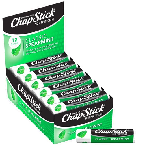 ChapStick Bulk Lip Balm, Classic Spearmint 12-Pack – Cool & Refreshing Lip Moisturizer for Dry Lips, 0.15 Oz Ea