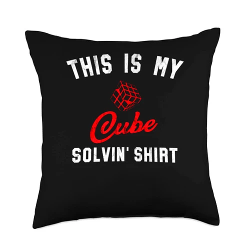 The Melting Cube - Competitive Speed Cubing Merch This Is My Puzzle Solving Speed Cube Youth Math Throw Pillow, 18x18, Multicolor