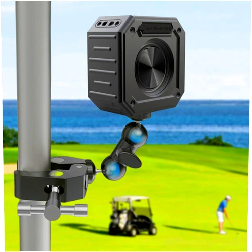 MAGOLFIN Golf Cart Bluetooth Speaker with Metal Mount, IPX7 Portable Golf Cart Speaker 24H Playtime, 18W Loud Stereo Sound Bluetooth Speaker for Golf Cart Accessories, Golf Gifts for Men