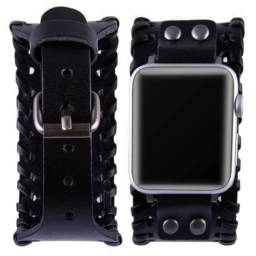 VIIVY VIYIV Designer Luxury Watch Band Compatible with Apple Watch Band 45mm 44mm 42mm for Men Women, Dressy Leather Vintage Replacement Strap Classic Bands for iWatch SE Apple Series /7/6/5/4/3/2/1