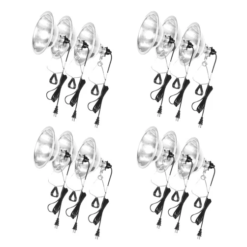 Simple Deluxe Clamp Lamp Light Socket with 8.5 Inch Aluminum Reflector, Suit for Max 150 Watt Lamp (No Bulb Included) with 18/2-Gauge 6 Feet Cord, 12 Pack