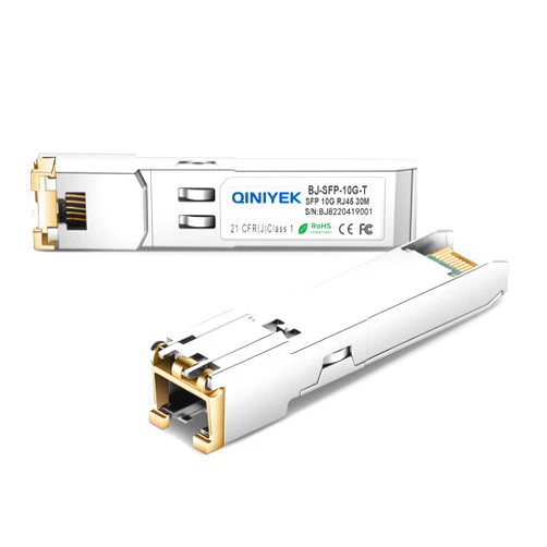 QINIYEK SFP to RJ45 Copper Module, 10Gbase-T SFP+ Copper Ethernet Gbic Compatible for Cisco,Meraki,Ubiquiti,D/TP Link,Supermicro,Netgear,Broadcom, CAT.6a/CAT7 Cable; 30m