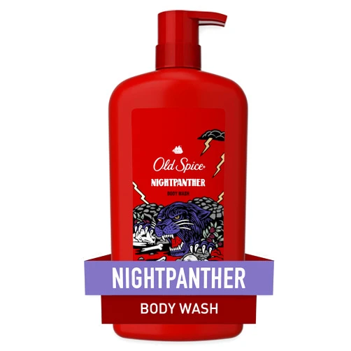 Old Spice Wild Body Wash for Men, 24/7 Shower Fresh, 3X Defense, Long Lasting Lather, NightPanther Scent, 33.4 oz