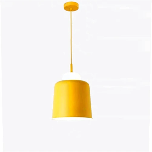 WANGYAN Nordic Danish Design Pendant Light Restaurant Hanging Chandelier Creative Colorful Macaron Ceiling Light Fixture Semi Flush Mount Lampshade for Bedroom Headboard