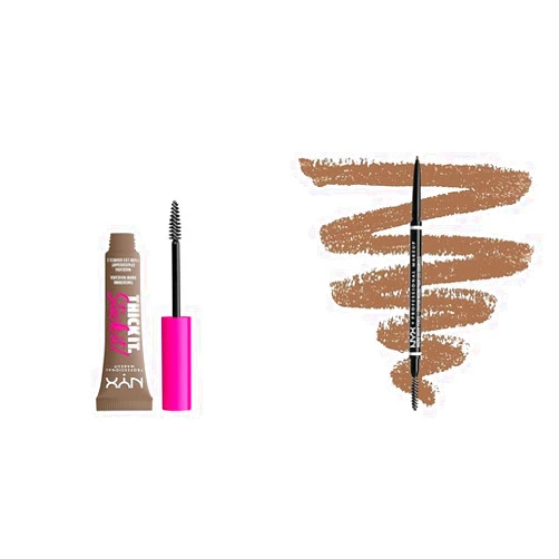 NYX Professional Makeup Thick It Stick It Thickening Brow Mascara & Micro Brow Pencil Bundle - Taupe