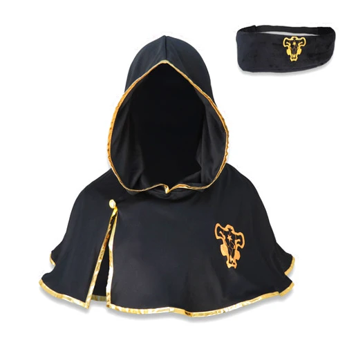 CosInStyle Halloween Cosplay Black Cloak Robe Cape Hooded Costume with Hood& Headband | Dressing ready for Anime Carnival, Role Play, Stage Performance, Comic Con Party