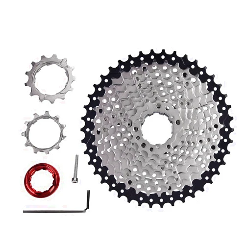 VGEBY Bike Cassette, Freewheel 10 Speed Mountain Bike Sprocket 11-42T Wide Ratio Cassette with Wrench and Screw and Spare Parts Bike Cassette 10 Baofeng Bike Cassette