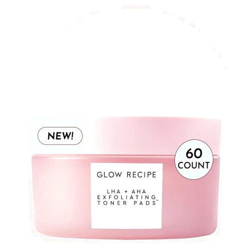 Glow Recipe LHA + AHA Toner Pads - Korean Exfoliating Toner for Face - Pore Minimizer - Hydrating Toner Pads - 5 Gentle Acids, Watermelon Enzymes, Hydrating Botanicals (60 Face Pads)