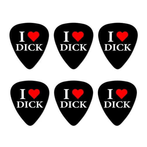 GRAPHICS & MORE I Love Dick Heart Novelty Guitar Picks Medium Gauge - Set of 6
