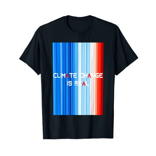 ShowYourStripes Global Warming Climate Change ShowYourStripes - CLIMATE CHANGE IS REAL Global Warming T-Shirt