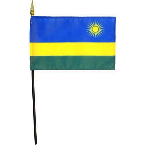 Flagline Rwanda - 4 in x 6 in World Stick Flag