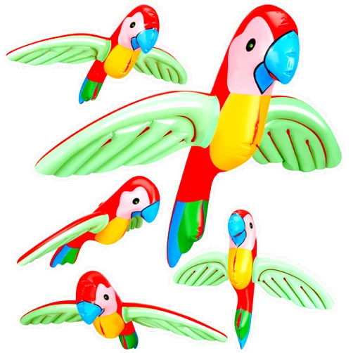 Gejoy 12 Pcs Halloween Inflatable Parrot Decorations Inflatable Flying Parrot Inflatable Parrot Decorations for Birthday Gift Tropical Party Luau Decoration Pool Prop, 31.5 x 22.05 Inches