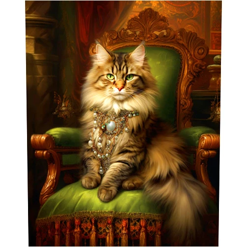 KY-link Stamped Cross Kits, Angel-Like Cat, Needlepoint Counted Cross Kits for Beginners, Embroidery Kits Arts and Crafts for Home Decor(11CT No Frame,16x20 inch)