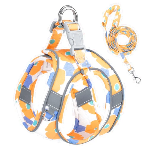 Lukovee Cat Harness and Leash for Walking, Adjustable Escape Proof Vest Harness for Kitten with Reflective Strips Lightweight Step-in Jacket for Cats Puppy Small Pet Traveling Hiking(Small,Orange)