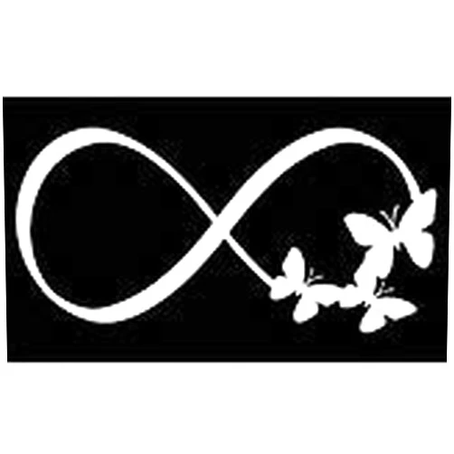 Chase Grace Studio Infinity Symbol Butterflies Vinyl Decal Sticker|WHITE|Cars Trucks Vans SUV Laptops Wall Art|5.5