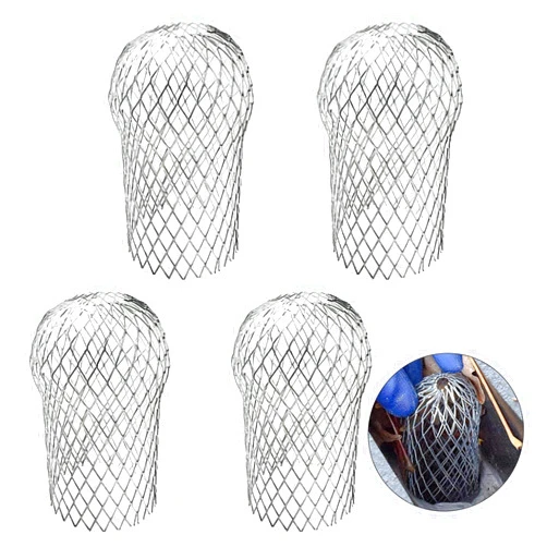AccEncyc 4 Pcs Gutter Downspout Guards 3.5 Inch Aluminum Leaf Filter Strainer Expandable Gutter Downspout Protector for Preventing Blockage Leaves Debris