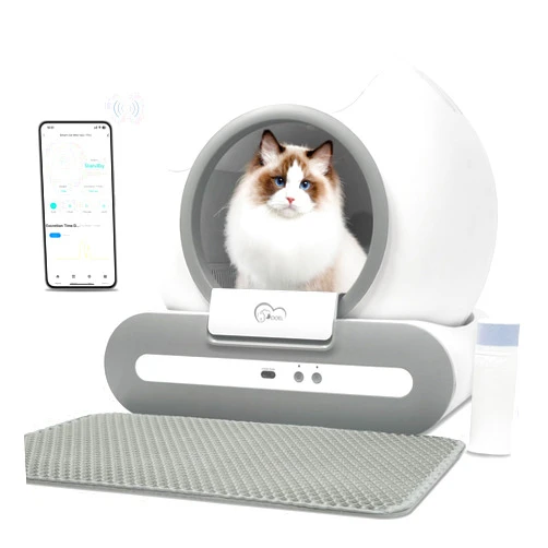 DOEL Upgraded Self Cleaning Cat Litter Box, 65L Large Capacity Automatic Cat Litter Box, Smart Cat Litter Machine with APP Control, Electric Self Scooping Litter Box, Pet Safety Protection Litter Box