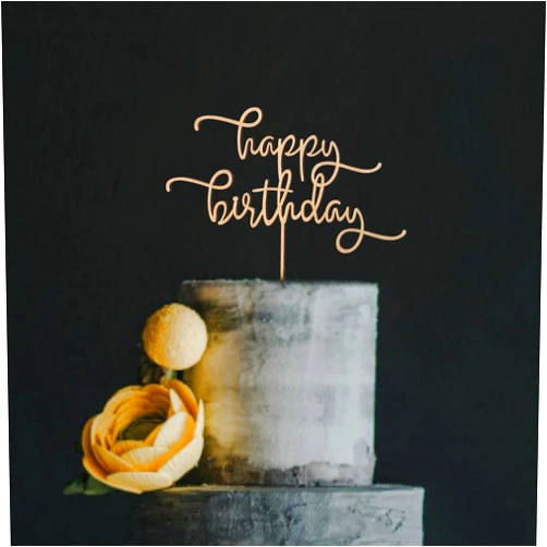 YESSWL Happy Birthday Cake Topper - High-end Basswood Craft Durable Multifunctional Cake Topper, Wooden Textured Cake Decoration for Birthday Party Decoration,the Best Souvenirs for Family and Friends.