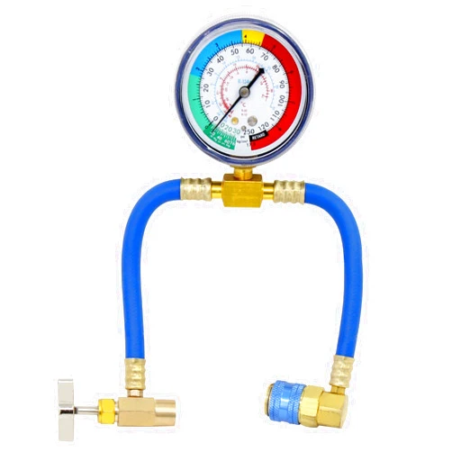 OCR R134A Charging Hose with Measuring Pressure Gauge, AC Refrigerant Recharge Kit, Auto Car Air Conditioning U Charging Hose Adapter with R134A Quick Coupler
