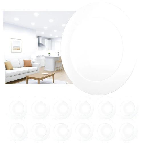 Chasikeo 12 Pack 6 Inch LED Disk Lights, Dimmable Flush Mount Ceiling Disc Lights, 5000K Daylight White, 14.8W, 1150LM, UL/FCC/Energy Star, Installs with J-Box or Recessed Can