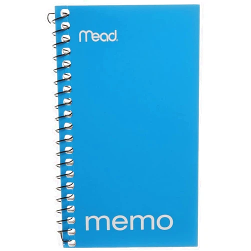 Mead Memo Book, College Ruled, 5 x 3 Inches, Wirebound, 60 Sheets, Assorted (45534)