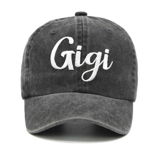 Waldeal Womens Funny Gigi Hats for Grandma, Washed Embroidered Vintage Baseball Cap Black