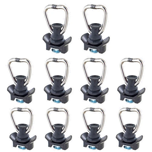 US Cargo Control Black L Track Stud Fitting with D Ring, Use with L Track Rails in Your Van, Truck Or Trailer to Create Instant Tie-Down Anchor Points, Working Load Limit of 1,333 Pounds, 10 Pack