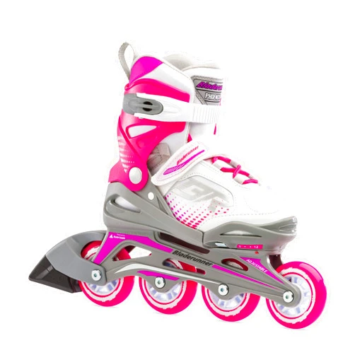 Bladerunner by Rollerblade Phoenix Girls Adjustable Fitness Inline Skate, White and Fuchsia, Junior, Value Performance Inline Skates, Youth Junior 1 to 4