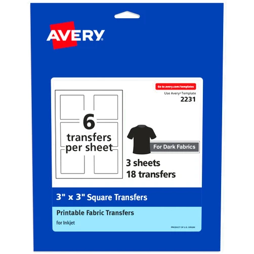 Avery Dark Transfer Paper for T-Shirts, 3