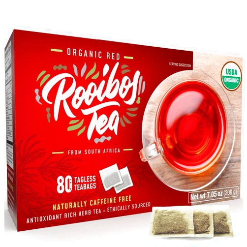 Modestly Brilliant Kingfisher Organic Rooibos Tea Bags, Caffeine Free, Small Batch Red, 100% Pure from South Africa, Naturally Sweet, Keto Friendly, Non GMO, Safe for Children & Pregnant Women