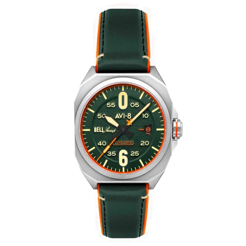 AVI-8 Men's 41mm Bell X-1 Machbuster Automatic Watch with Rubber/Leather Strap AV-4115