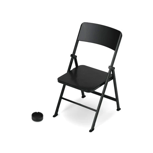 DS. DISTINCTIVE STYLE Mini Chair 1/6 Scale Furniture Doll Chair Black Tiny Folding Chair for 12 Inch Action Figure Miniature Furniture for Dollhouse Decoration
