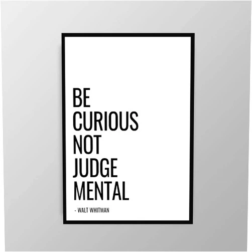TOMIJA Love Wall Art glam bathroom decor mr&mrs wall decor for bedroom Be Curious Not Judgemental Printable Art Typography Poster 8''x12''inch Framed, white10