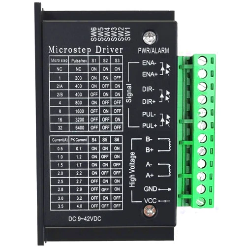 DaFuRui TB6600 Stepper Motor Driver，4A 9-42V TB6600 32 Subdivision for Nema 17/23 Stepper Motor Driver CNC Controller Single Axes Hybrid Stepper Motor