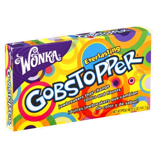Gobstopper Everlasting Gobstopper Candy Jawbreakers Hard Candies Assorted Fruit Flavors Multicolor Candy Mix Movie Theater Box Candy Snack 1 – 5 oz Box