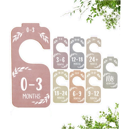 Suidhome Wooden Baby Closet Dividers Set of 8 Baby Clothes Organizer for Newborn to Toddler Baby Nursery Decor Colorful Set