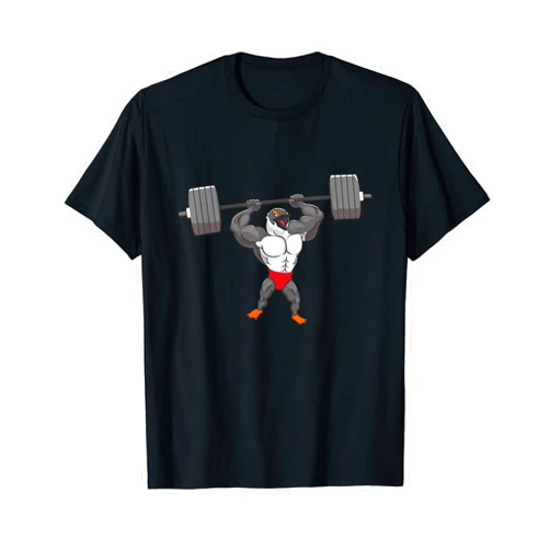 BCC Gym Work Out Shirts & Fitness Gifts Penguin Bodybuilder Gym Muscle Fitness Workout Athlete T-Shirt