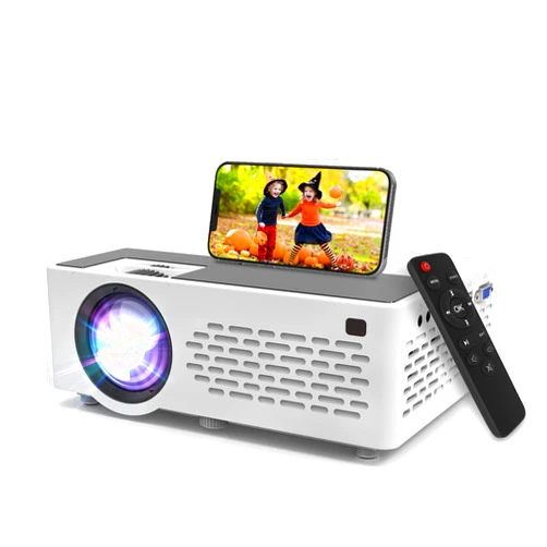 Aokang Projector, Mini Projector 1080P Full HD Supported, Portable Outdoor Movie Projector Compatible with Smartphone,TV Stick, PS4 & X-Box, PC, Smartphone/Tablet, USB TF, White.