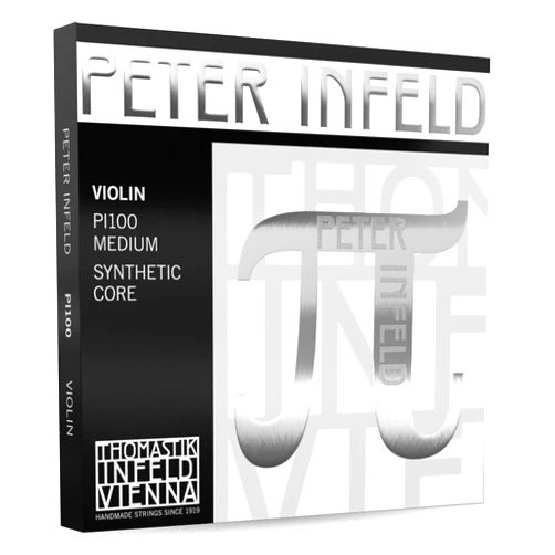 Thomastik-Infeld PI100 Peter Infeld Violin Strings 4/4 Full Set with Platinum E - Synthetic Core 4/4 Violin Strings Including Platinum Plated E, Aluminum Wound A, Silver Wound D and G - Made in Vienna