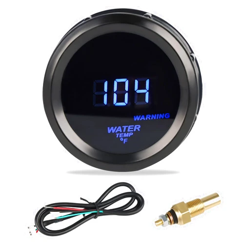 WATERWICH Water Temperature Gauge Water Temp Thermometer Meter Kit 104-302℉ DC12V 2inch 52mm with Thread NPT 1/8