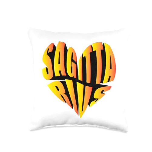HHDC Zodiac Collection Sagittarius Heart Birthday Throw Pillow, 16x16, Multicolor
