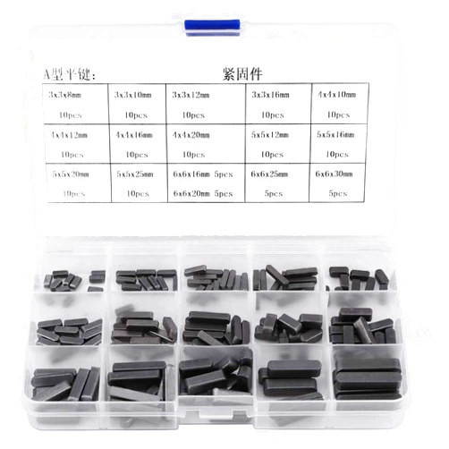 Tyenaza 140pcs Pulley Keyway Key, Stainless Steel Square Key Stock, Round Ended Feather Key Parallel Drive Shaft Keys Set 8mm 10mm 12mm 16mm 20mm 25mm 30mm
