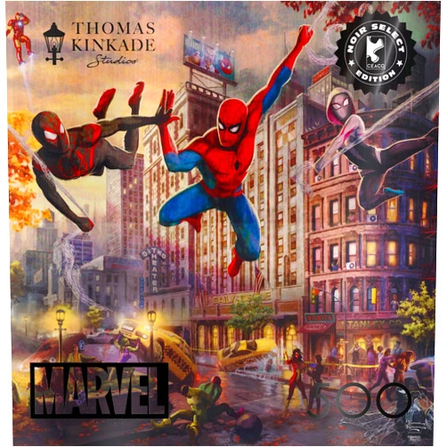 Ceaco - Silver Select - Marvel Kinkade - Spider-Man and Friends: The Ultimate Alliance - 500 Piece Jigsaw Puzzle for Adults - Challenging Puzzle Perfect for Game Nights