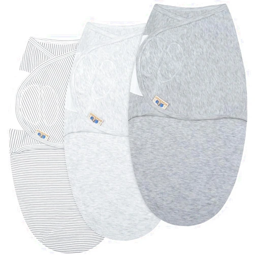 BlueSnail Ultra Soft Newborn Essentials Easy Wrap Swaddle Blankets, Adjustable Baby Cotton Swaddle Wrap (Heather Grey)