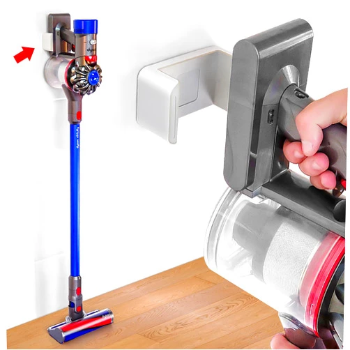 Liboer Vacuum Cleanner Wall mount Stand for Dy-son V7 V8 Storage Holder Compatible for V7 V8 Vacuum Cleaner Bracket Wall Mount Support Organizer(White)