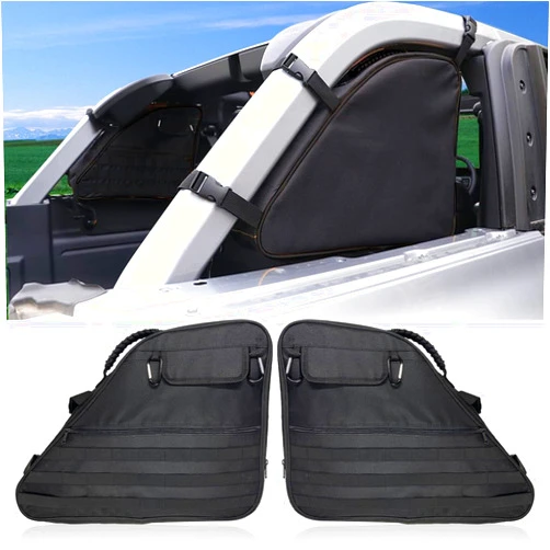 Tänzedzm Roll Bar Storage Bag Cargo Carriers Accessories with Accessories Organizer Cargo Bag Saddlebag Tool Kit Bag Compatible with for 2021 2022 2023 Ford Bronco 4 Door Black Color