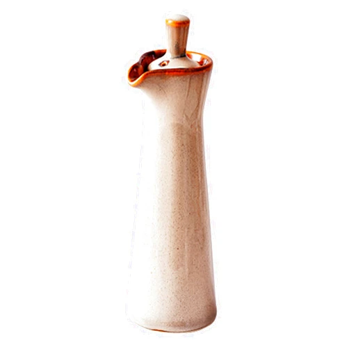 LINWIN Ceramic Olive Oil Dispenser Bottle, Suitable for Storage Of Oil, Vinegar, Soy Sauce, 120ml / 4oz - Beige