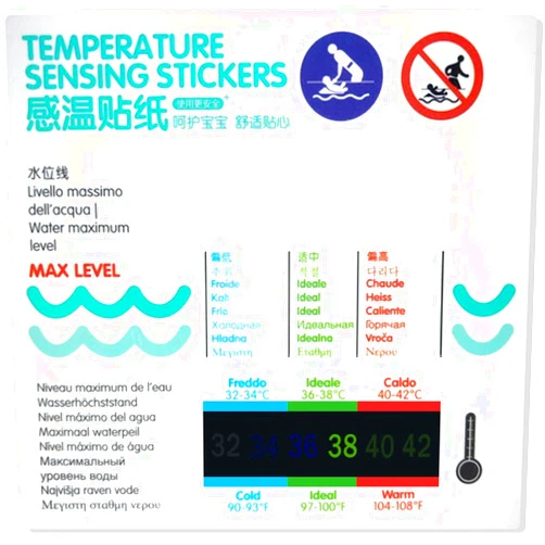 AIPINYUE Thermometer for Kids Bath Thermometer 2 Pack，Safety Liquid Crystal Material（No Mercury，No Glass），More Scientific and Accurate Data, Easy to Use，Waterproof (Water temperature stickers)